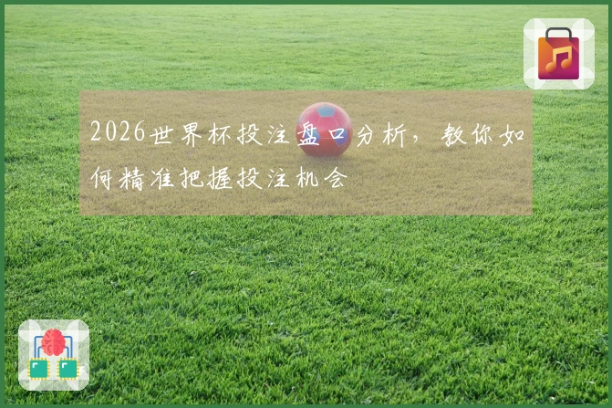 2026世界杯投注盘口分析，教你如何精准把握投注机会